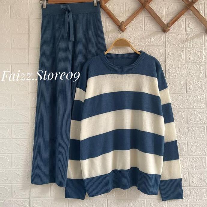 LIFESTYLE ONESET RAJUT SWEATER HANABI SETELAN CELANA KULOT RAJUT WANITA Baju Fit LIFESTYLE