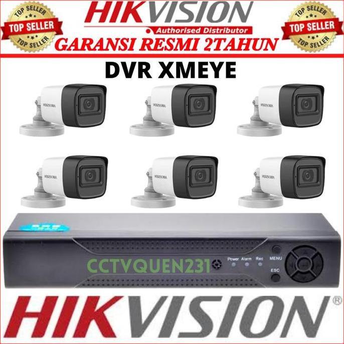 PAKET CCTV 6 CHANNEL 6 KAMERA OUTDOOR 2MP 1080P KOMPLIT