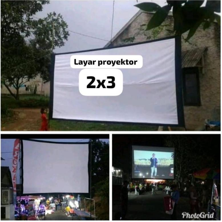 screen proyektor/layar proyektor 2x3 tembak dari depan atau dari belakang
