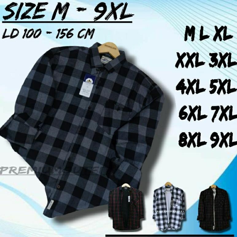 ORIGINAL KEMEJA FLANEL KOTAK KOTAK LENGAN PANJANG PRIA ATASAN WANITA STANDAR JUMBO OVERSIZE BIG SIZE