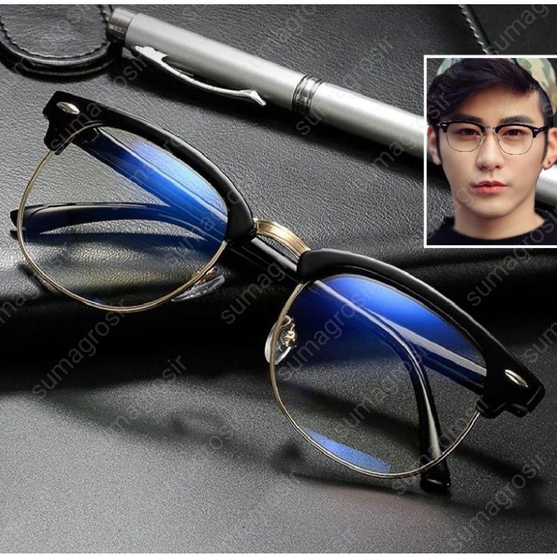 Promo Kacamata Half Frame Anti Radiasi 100% Pria Wanita Ready Makassar