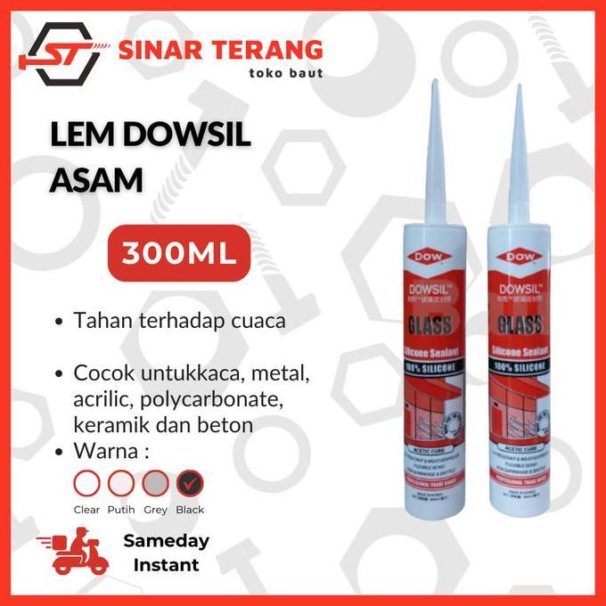 Lem Dowsil | Dow Corning | Lem Kaca Aquarium | Sealant Asam Black