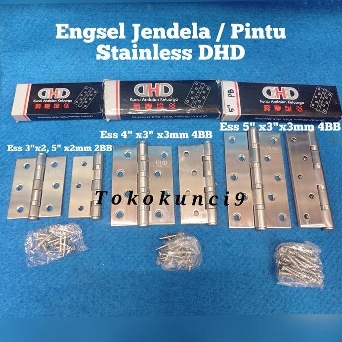 Engsel Stainless 5 inch DHD Engsel Pintu Stainless 5" Scrup Stainless