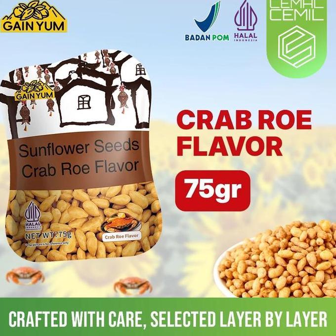 Foodx- Cc - Gain Yum Kuaci Rasa Telur Kepiting | Sunflower Seeds Crab Roe Snack