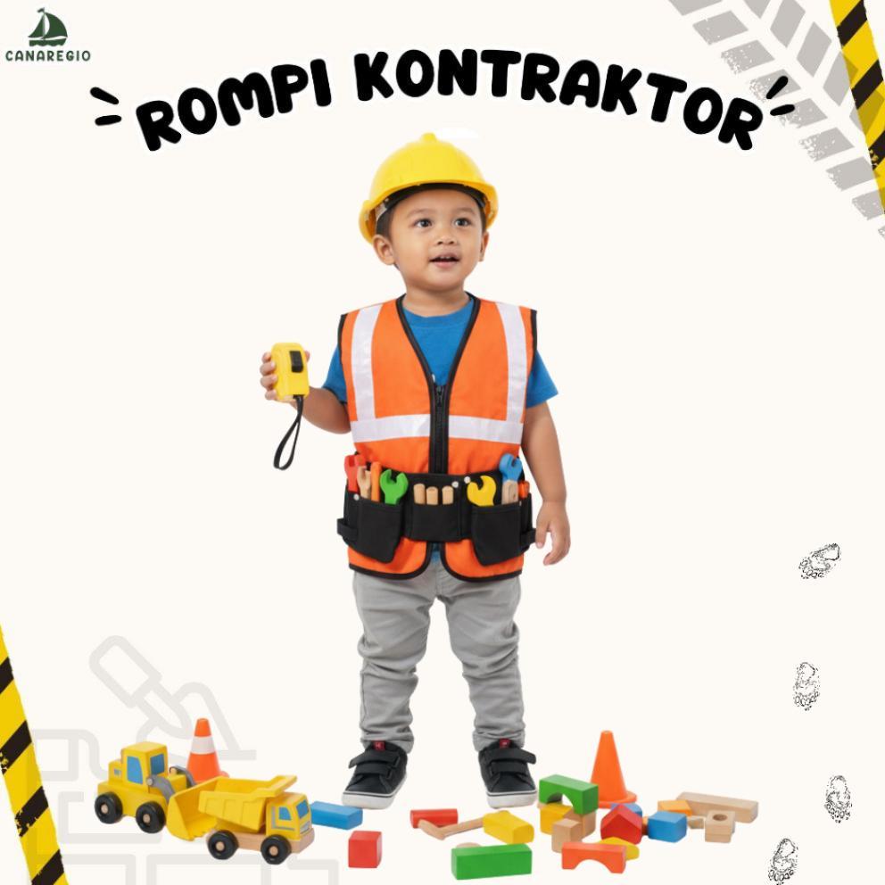 Baju Profesi Anak Kontraktor Kostum Rompi Pekerja Proyek