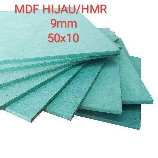papan MDF hijau/ HMR 9mm (50x10)cm, papan HMR, plywood MDF HMR