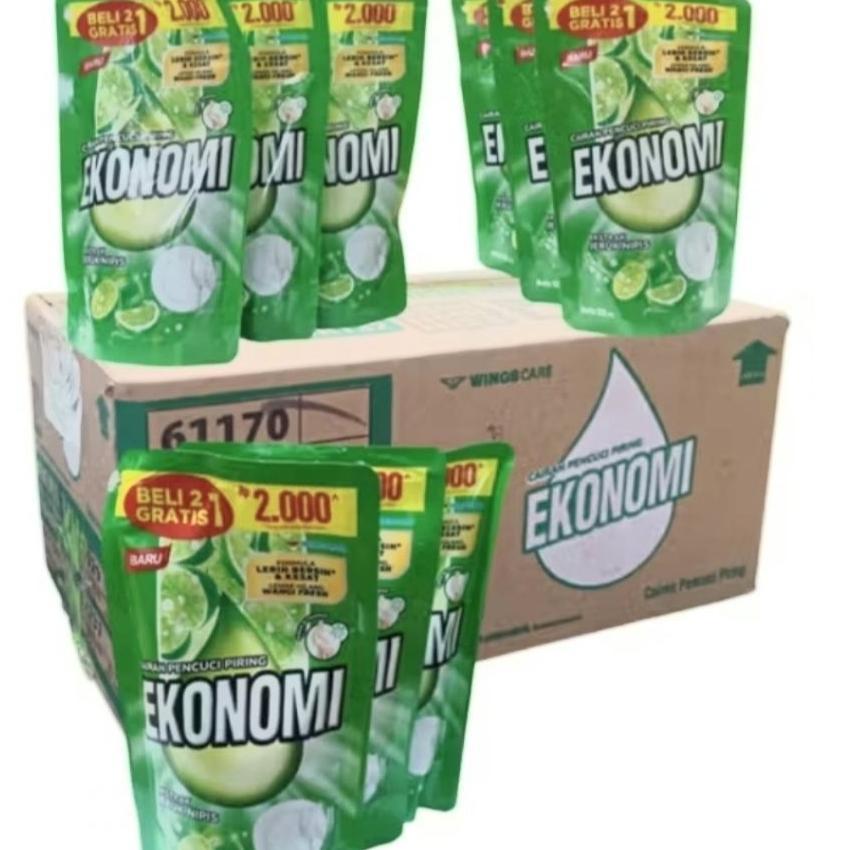 Sabun Liquid Ekonomi, Cairan Pencuci Piring 1 Dus Isi 36 Pcs, Wangi Jeruk Dan Nanas.