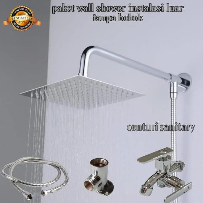 Wall Shower Stainless Set Tanpa Bobok