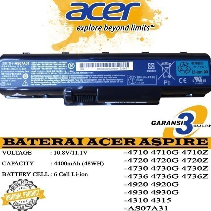 TERBARU - Baterai Original Laptop Acer Aspire 4710Z 4715Z 4720Z 4730Z 4736Z