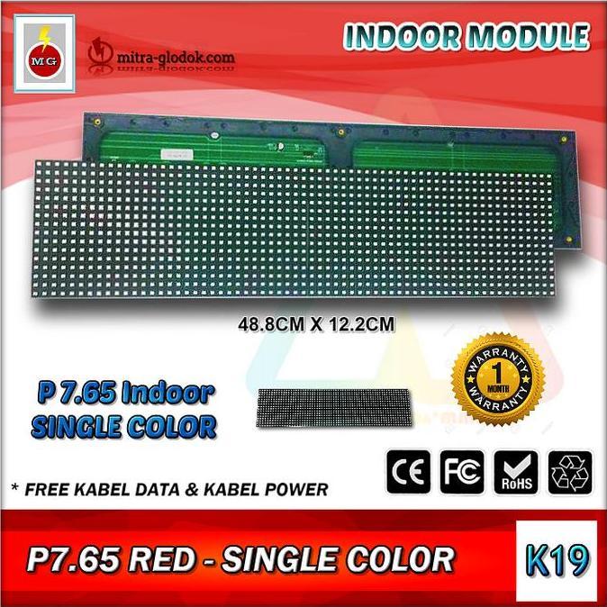 NEW PANEL P7,62 P7,65 MODUL INDOOR MERAH RED LED DISPLAY RUNNING TEXT -K19