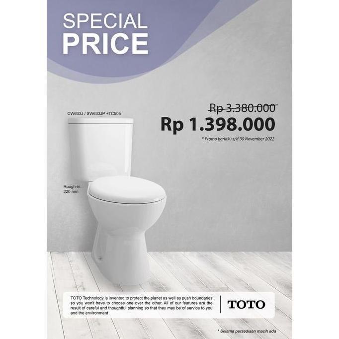 Kloset Duduk Toto Cw633J / Closet Duduk Cw 633J / Cw 633 J
