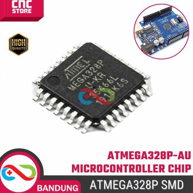 IC ATmega 328P-AU SMD Chip Mikrokontroler ATmega328P untuk Komponen Pendukung Proyek Elektronik