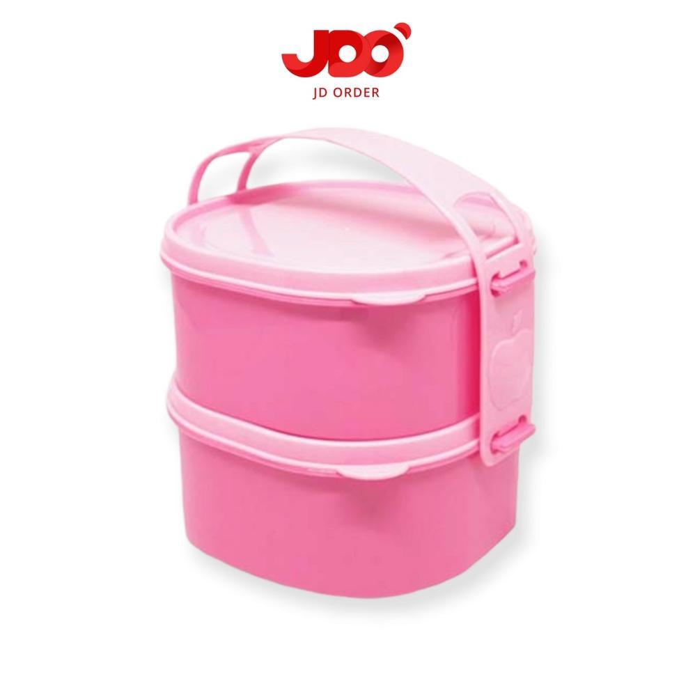 Discount Rantang Plastik Susun 2 Pink Golden Lemon RP-123-2 Kicthenware