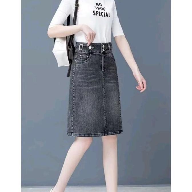 OOTD rok span korean style denim span pendek OOTD