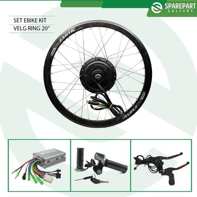 Set Ebike Kit Dinamo Motor Bldc 36V 350W Velg Ring20" Sepeda Listrik