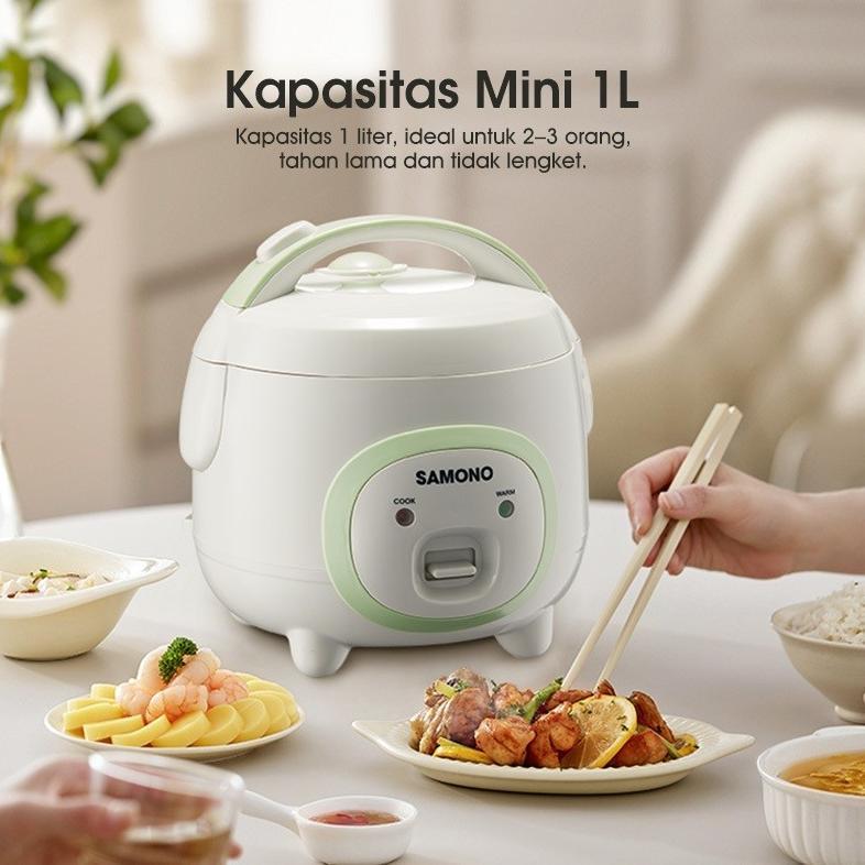 Discount SAMONO Rice Cooker Non Stick 3 Orang Mini Magicom 1L Low Watt Penanak Nasi Anti Lengket mag