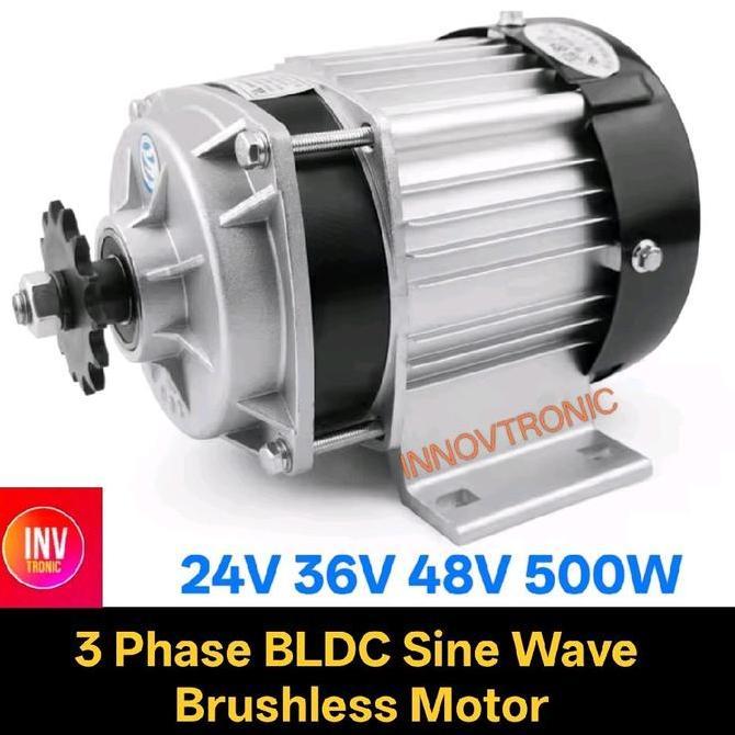 Bldc Dinamo Motor Listrik 24V 36V 48V 500W Sinewave Brushless Motor For Tricycles Sepeda Roda Tiga