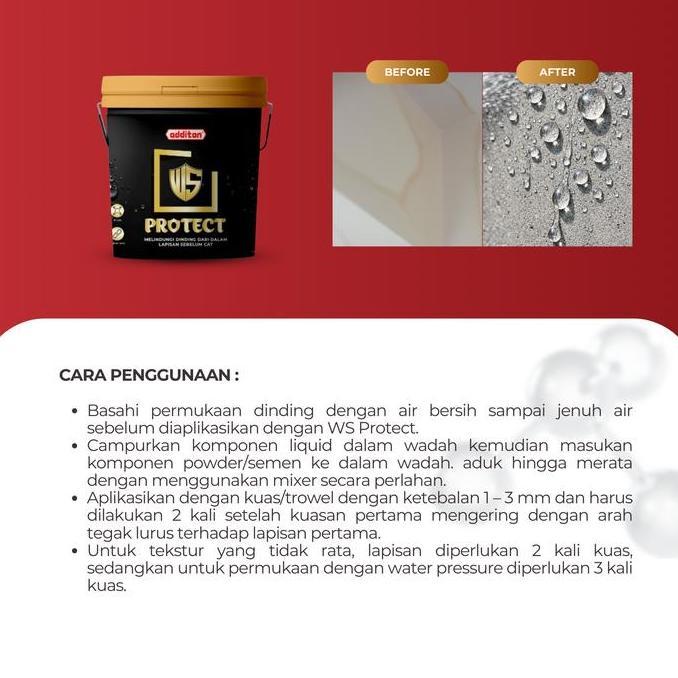 Handiknastujuh - Additon Cat Anti Bocor Dasar Sebelum Pengecatan Ws Protect  4Kg Solusi Dinding Remb
