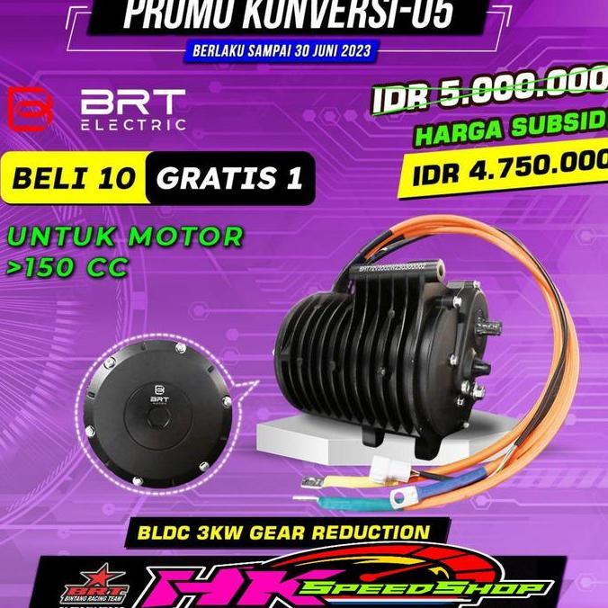 Dinamo Bldc Brt Gear Reduction 3Kw 3000Watt Motor Konversi 150Cc
