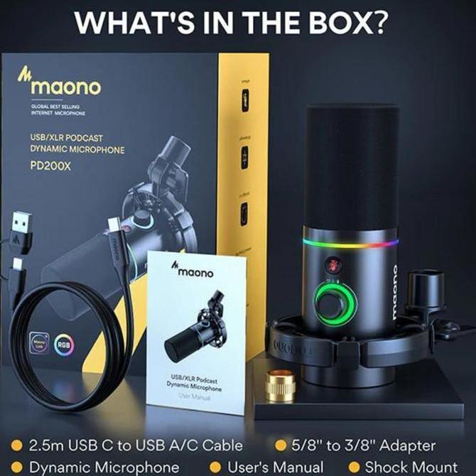 Lengkapjaminan- Maono Pd00X Usb / Xlr Dynamic Microphone | Gaming Podcast Pd00 Rgb