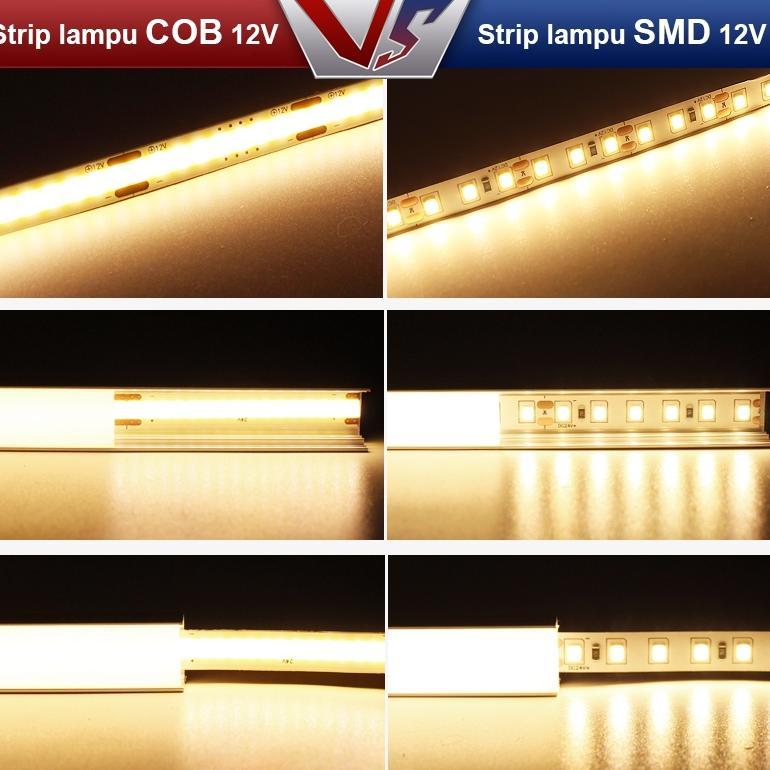 NEW DEALS Lampu strip COB 12V/24V Cahaya Kepadatan Tinggi 5 Meter/10Meter Lampu Led Lem Perekat Send