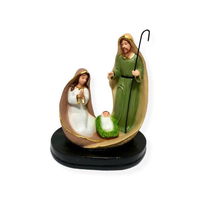 Patung Kelahiran Yesus Coklat Tongkat Patung Rohani Bayi Yesus Lahir Pajangan Patung Natal BS