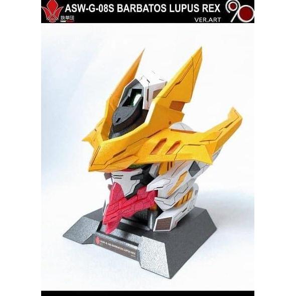 (Mainan Kertas) Papercraft Gundam Barbatos Lupus Rex Head Big Bust