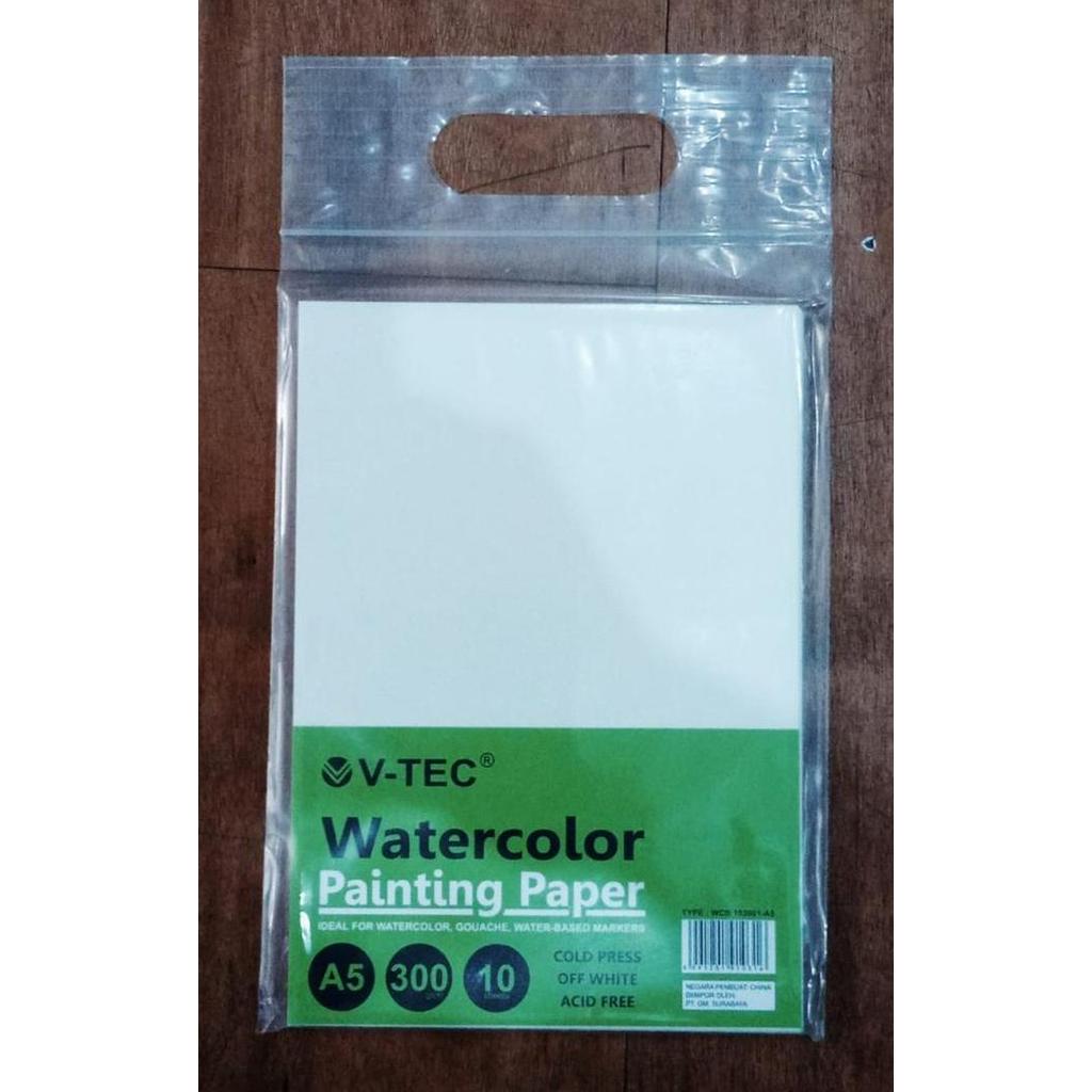 Lansungkirim- Watercolor Painting Paper V-Tec 300 Gsm Off White