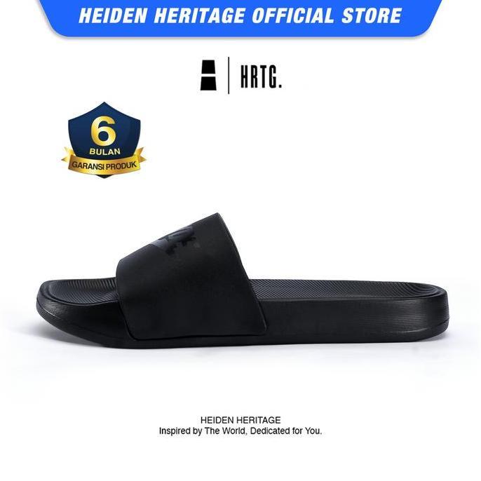 Sandal Pria Heiden Heritage [Hrtg] - Hrtg Aero Slides - Full Black | Slides | Slippers | Sandal Pria