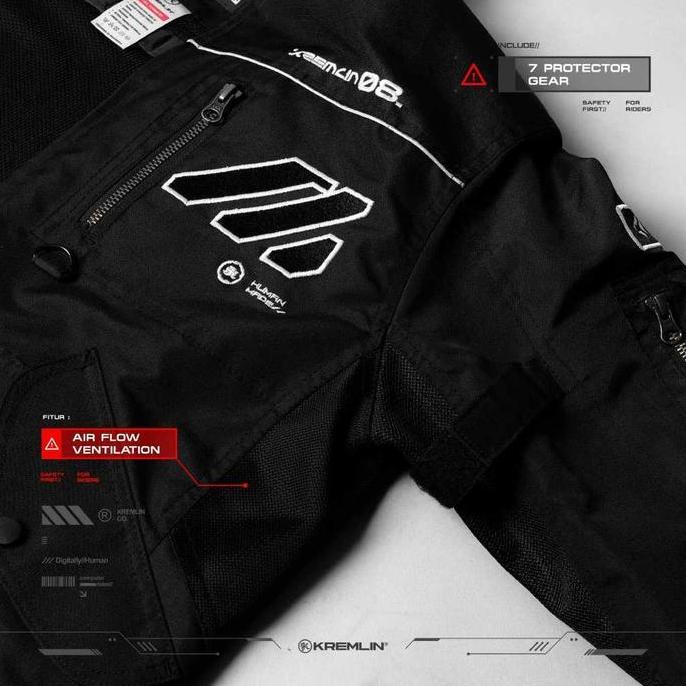 Uomo- Kremlin Jacket Black Biker Cyberpunk Motor - Metacrush V.2 - Hitam