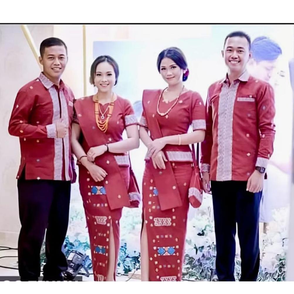 Premium Set Couple Baju Tenun Toraja Tebal Halusan Motif Pabintik, Baju Gereja