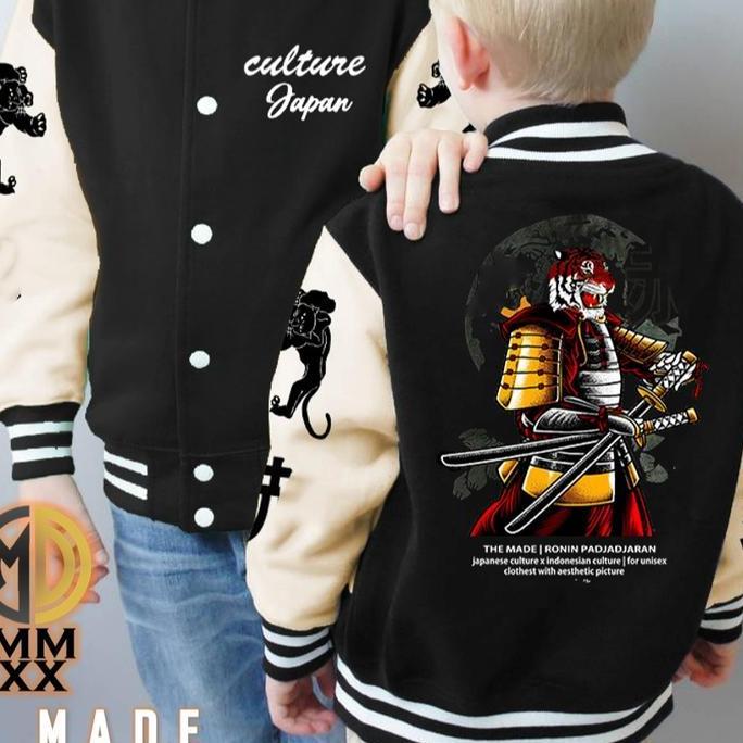 Uomo- Jaket Varsity Baseball Ronin Padjadjaran Yakuza Culture Japan Unisex Fleece Tebal Dewasa Logo 