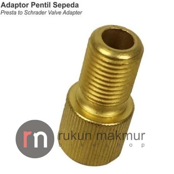 Karibianszz - Brass Adapter Bicycle Tire / Tube / Pump For Road Bike / MTB - Presta To Schrader FV /
