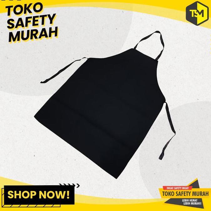 Apron Drill Warna Hitam Polos Murah Celemek Kain Celemek Masak Koki