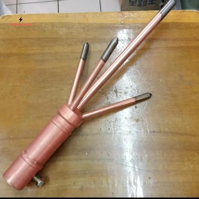 ANTI PETIR TRISULA TEMBAGA KUNINGAN 3/4" / TOMBAK ANTI PETIR TRISULA 3/4 SIAP KIRIM