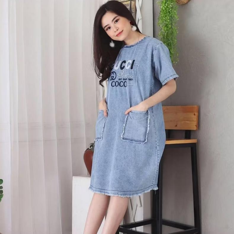 DENIM DRESS / DASTER JEANS/ DAILY WEAR/ SNOWBLUE SERIES BANYAK VARIAN MOTIF DASTER JEANS [G1]