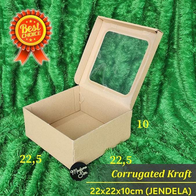 KOTAK BOLU - DUS BROWNIES - CAKE BOX 22x22x10 (JENDELA)