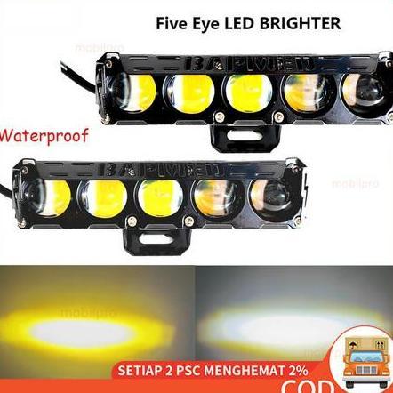 ORIQIR Lampu Sorot Led SQL 5 /6 Mata Premium Super Terang 75 Watt 12-24 Volt Arus DC / Lampu Sorot M