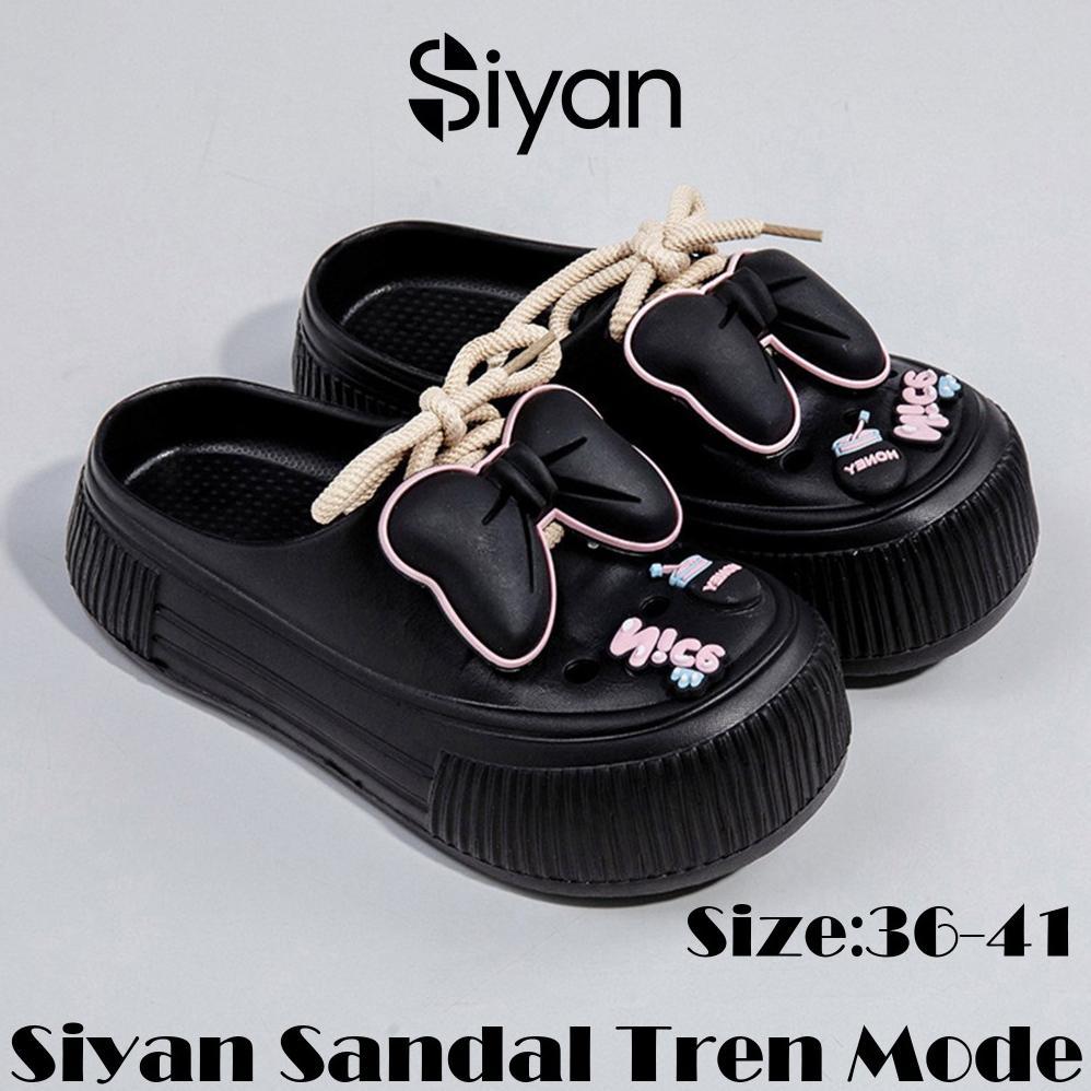 Grade Ori Siyan 2026 Sepatu Sandal Wanita Baim Sendal Jibbitz Sandal Wedges Sendal Selop Lucu Kekini