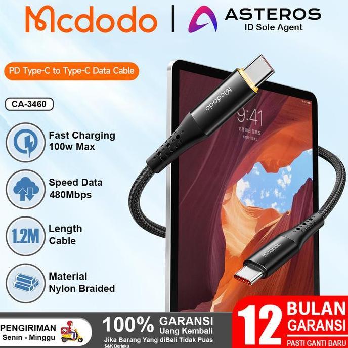 MCDODO Kabel Type C to Type C Auto Disconnect Fast Charging 100w CA-2840