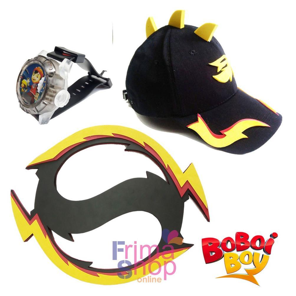 topi + jam proyektor + pedang boboiboy blaze stokready