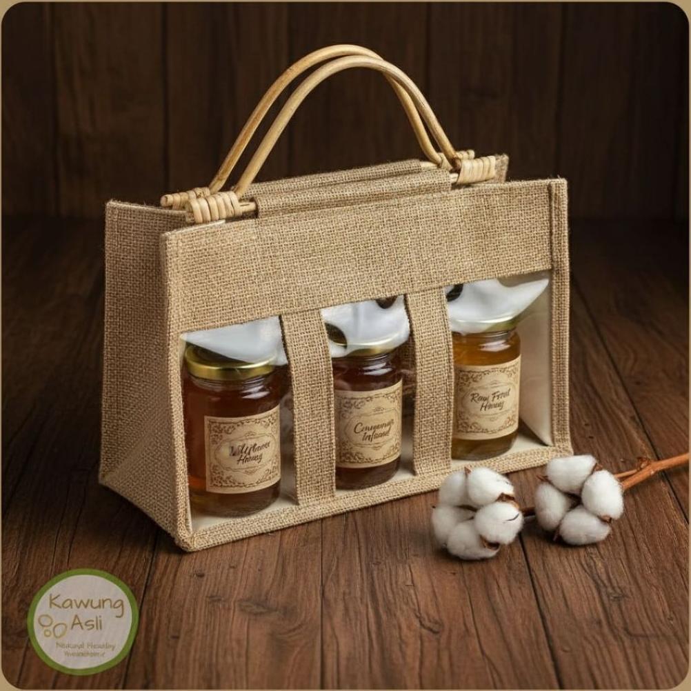Tas Bag Goni Anyaman Rotan Hampers Toples Cantik untuk Hantaran DISKON
