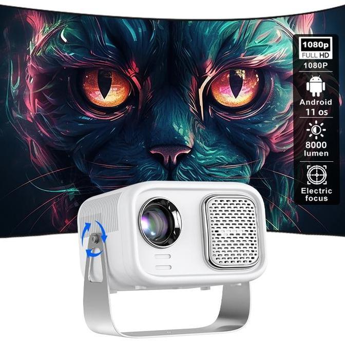 TIRNO_STORE - QIAOLET K1A PROJECTOR MINI 8000 LUMENS ANDROID PROJECTOR 5G WIFI ANDROID 11 PROYEKTOR