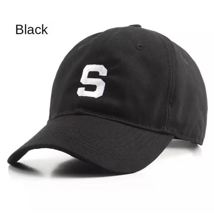 BELI Topi Dewasa Bordir Logo S Terbaru / Topi Baseball Cap Distro Import Logo S Pria Wanita Korea St
