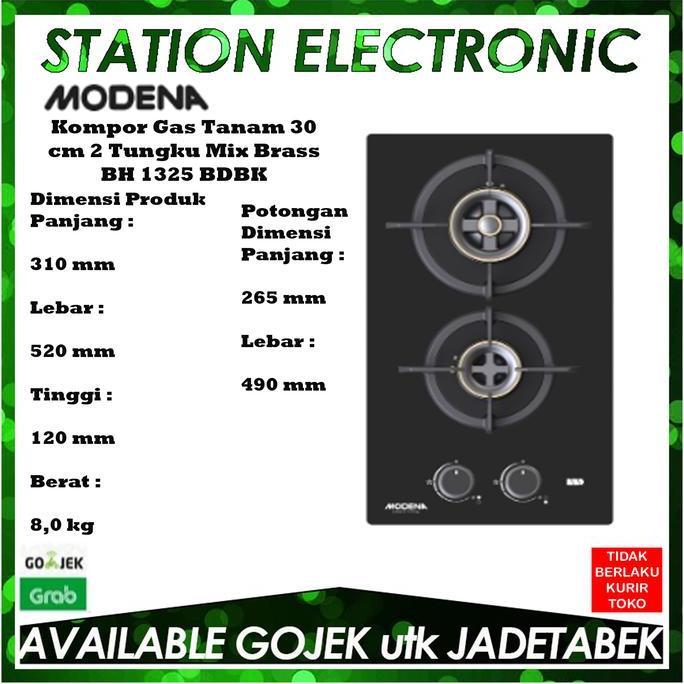 Murah Kompor Gas Modena Bh 1325 Bdbk / Modena Bh 1325Bdbk / Modena Bh1325 Bd