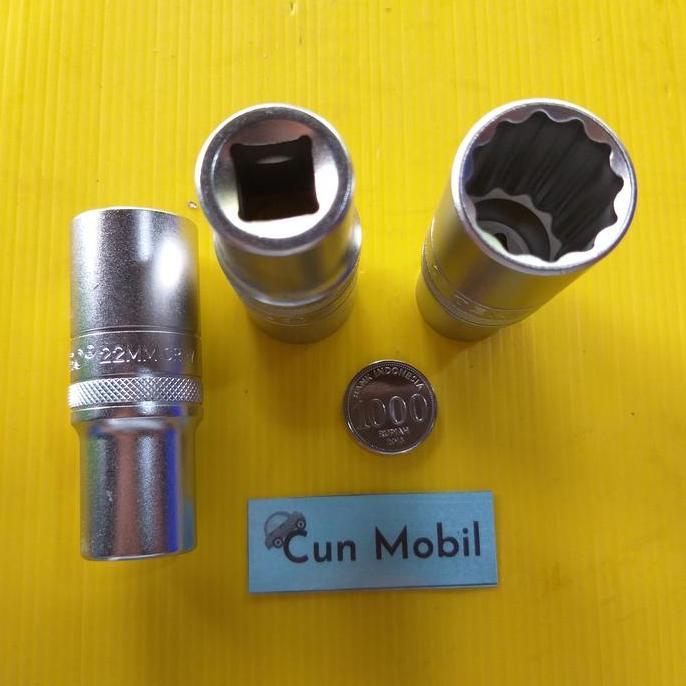 KUNCI SOK PANJANG DEEP SOK 22 MM 12PT 1/2" MERK TEKIRO DISKON