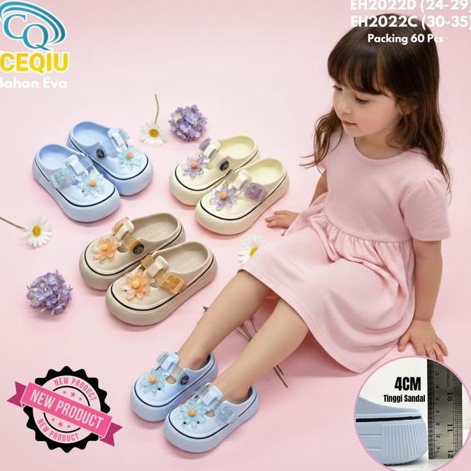Ivora.magadea - Sandal Anak Perempuan CEQIU EVA Premium Motif Bunga Nyaman Anti Slip