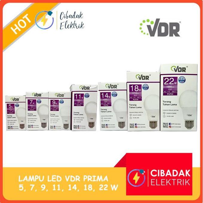 Lampu Led Bulb Vdr Prima 5 W / 7 W / 9 W / 11 W / 14 W / 18 W / 22 W
