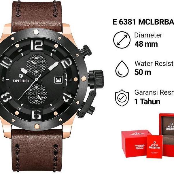 JAM TANGAN PRIA WANITA EXPEDITION E 6381 E6381 LEATHER ORIGINAL