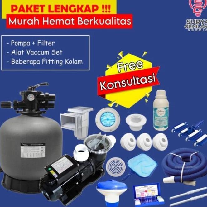 Pompo Kolam Renang Lengkap Paket Filter Vacum Pompa Kolam Renang